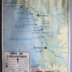 Photo 1 - Affiche carte Côtes Atlantique et Méditerranée